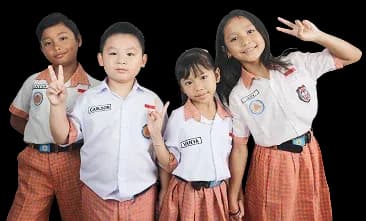 Primary, Junior and Senior High students in class